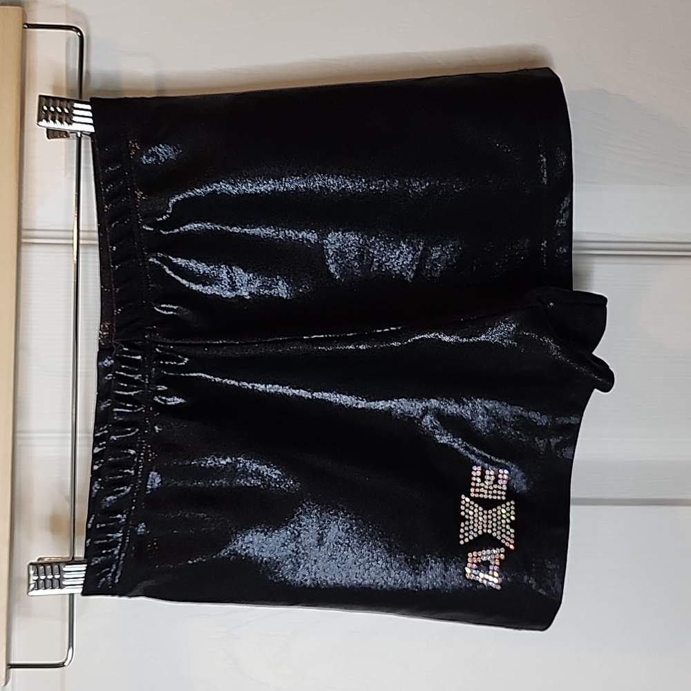 Melody Leotards Dance Cheer Gymnastics Shiny Black Shorts, Women's Small